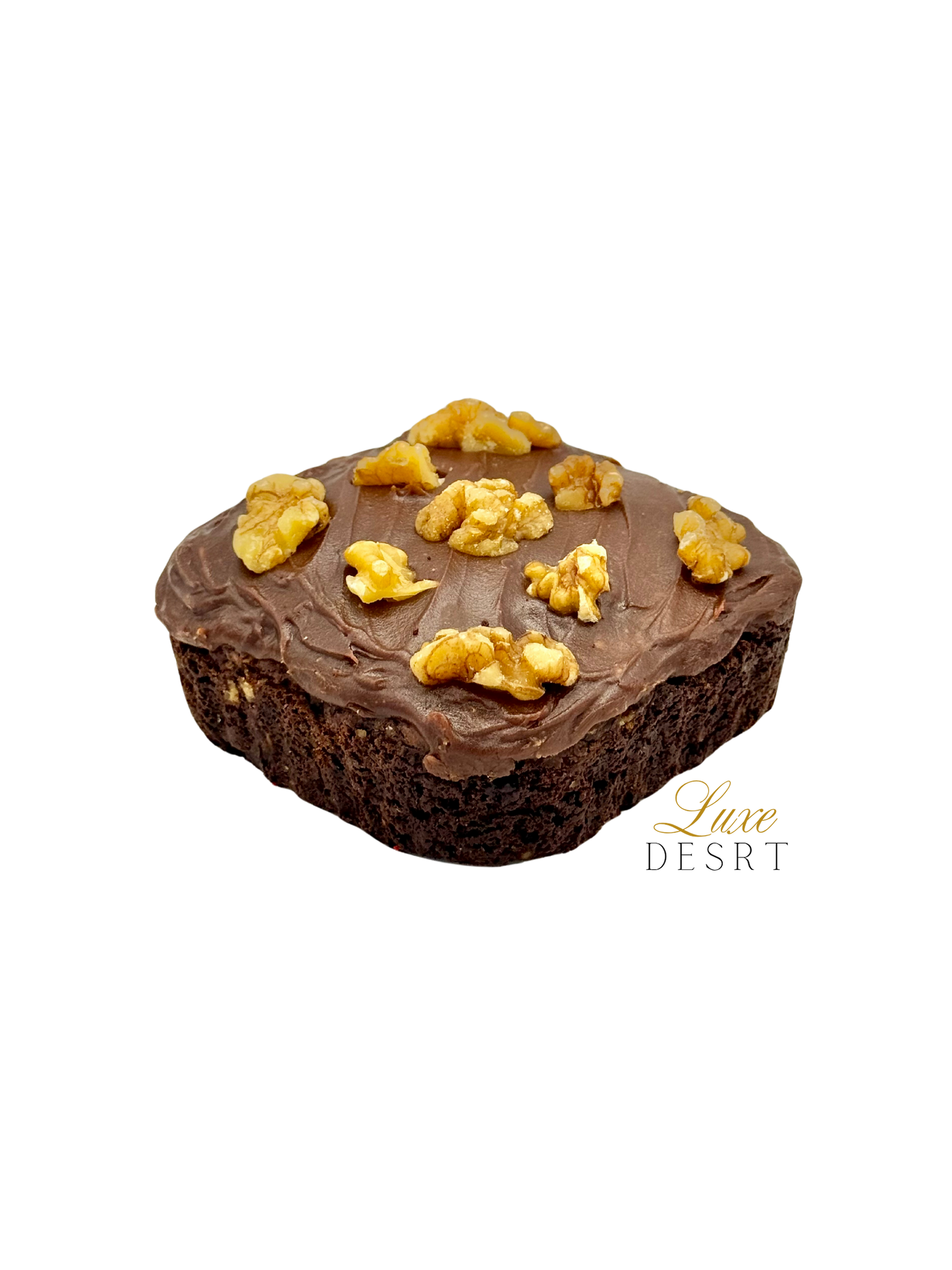 Walnut fudge brownie with toasted walnuts on top, ultra-fudgy and chocolatey.